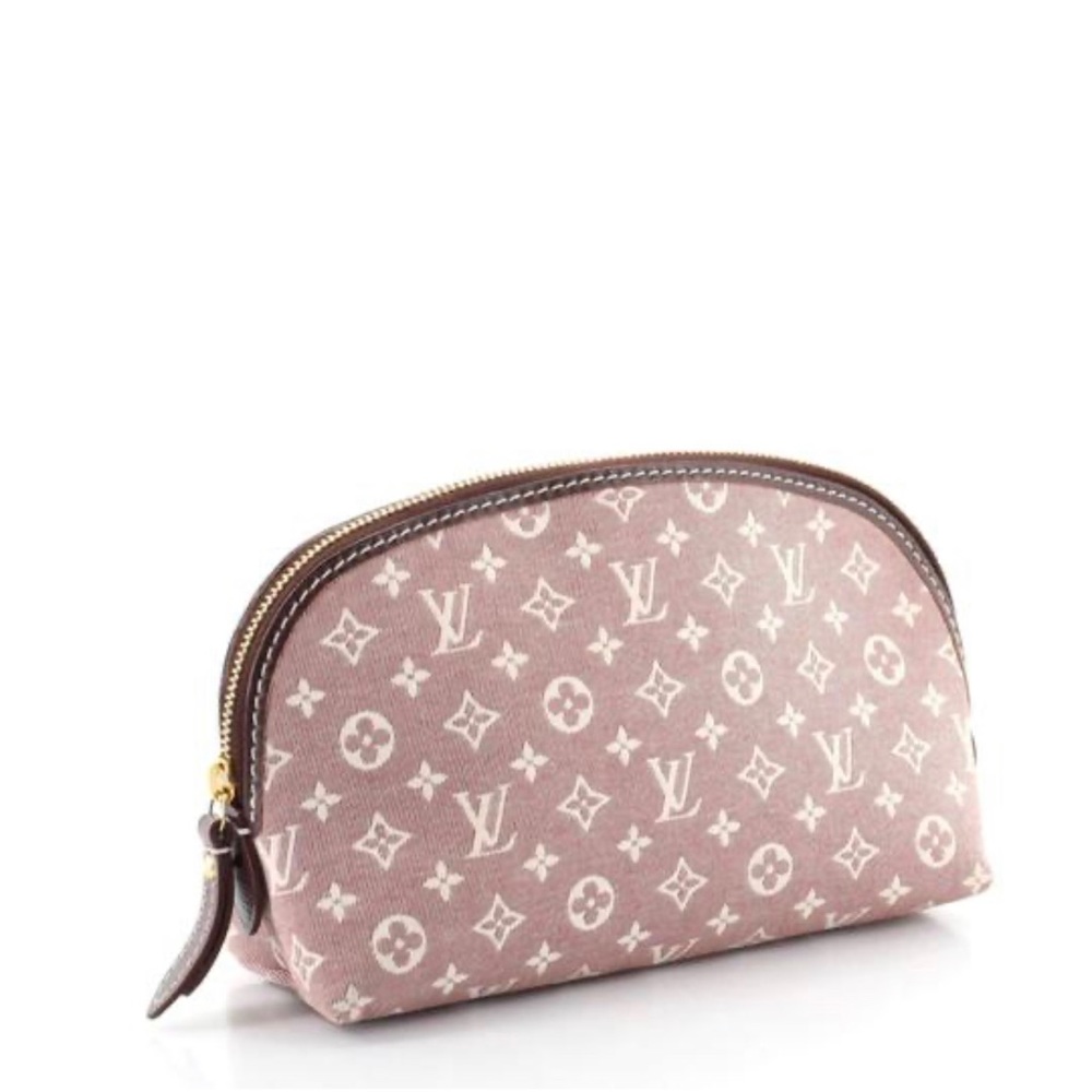 Louis Vuitton pink cosmetic bag.